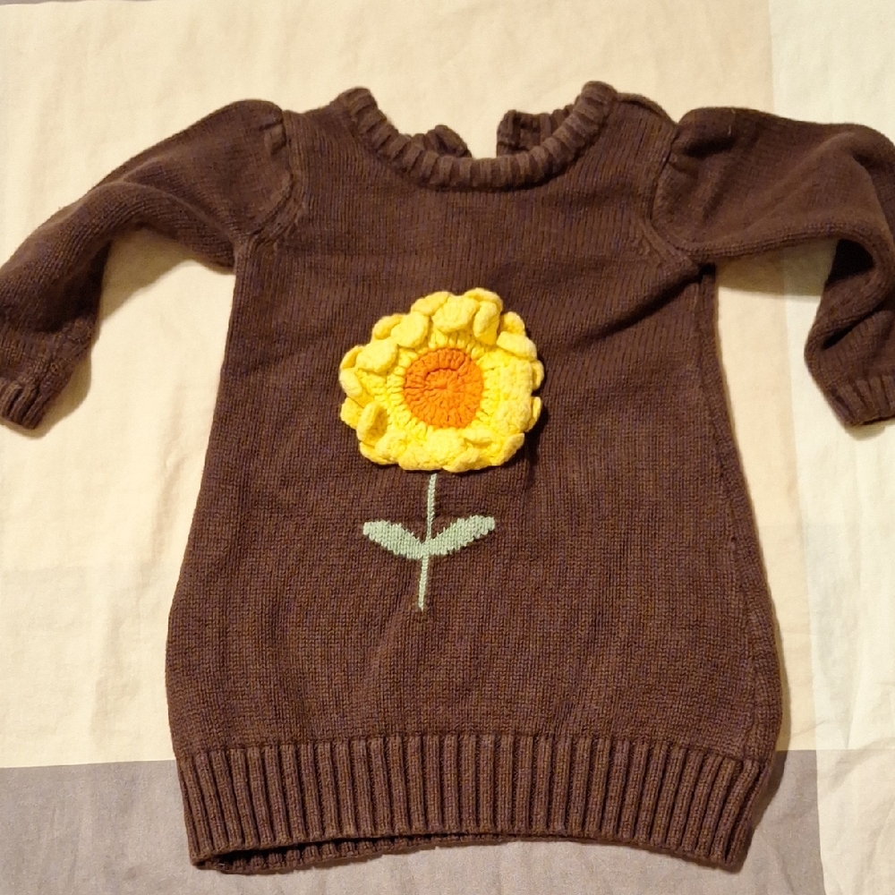 Brown Sweater Sunflower  12-18
